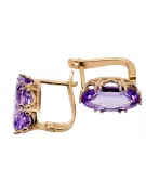 Earrings Vintage style Alexandrite Original Vintage 14K Rose Gold vec021r